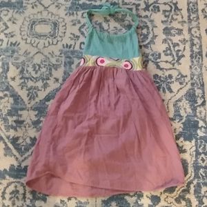 Kelly Lane color block pink teal halter dress xs